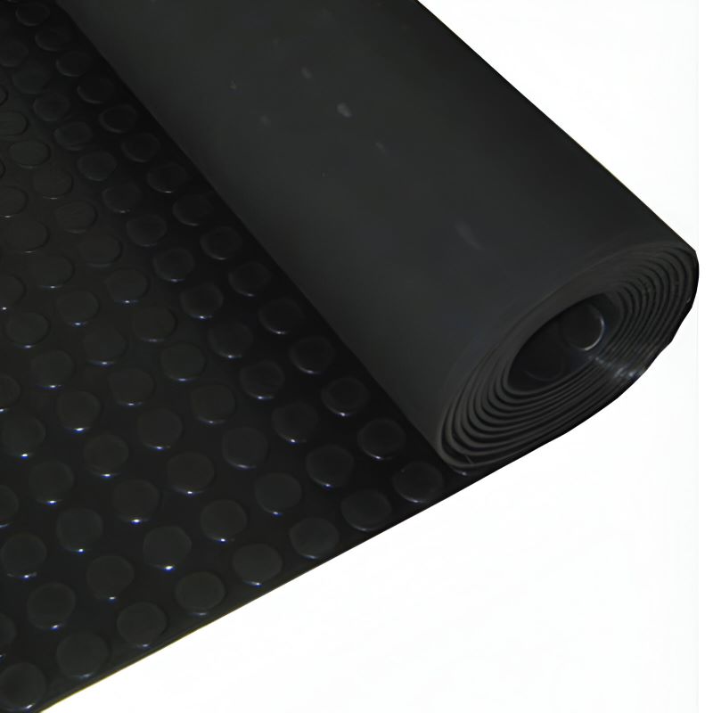 Suelo de Goma Círculos Negro | 2x15m | 3mm | Resistente alto tránsito | Taller