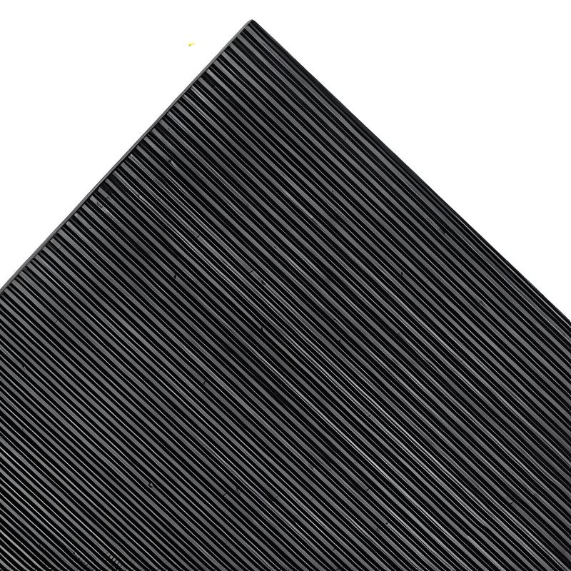 Suelo de Goma Rayada Fina Negro | 1,5x15m | 3mm | Alto tránsito | Taller