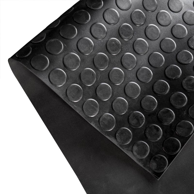 Suelo de Goma Círculos Negro | 1,2x10m | 3mm | Resistente alto tránsito | Taller