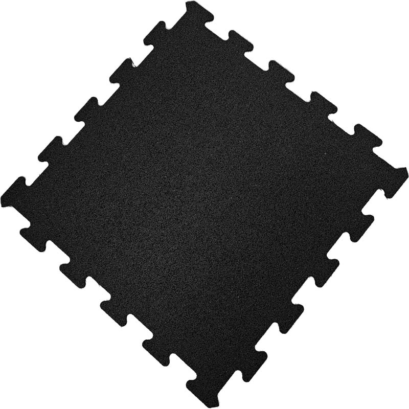 LOSETA DE CAUCHO 48,5cm x 48,5cm Puzzle | 4mm | DENSIDAD PLUS | Negro | Suelo de Gimnasio